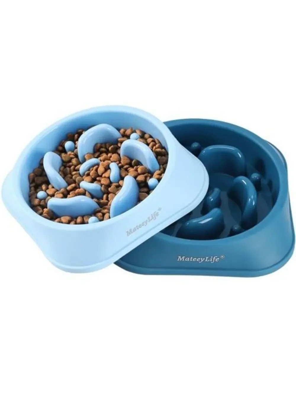 2-Pack Slow Feeder Dog Bowls, 2 Cups, Dog Puzzle Feeder Bowl
